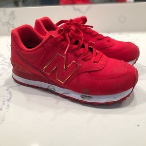 All Red New Balance 574